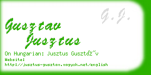 gusztav jusztus business card